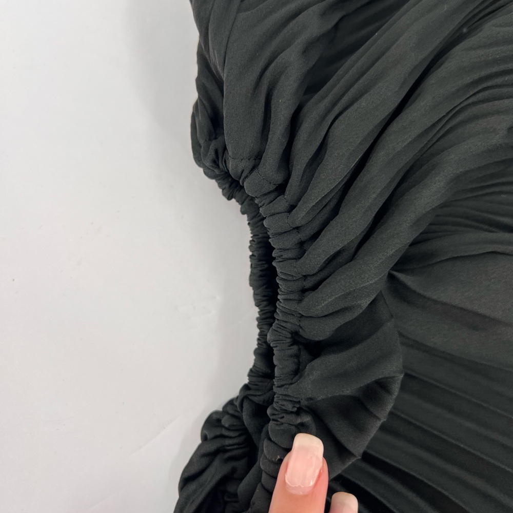 MANGO One-Shoulder Side Cutout Pleated Midi Dress size 6 - Picture 7 of 10